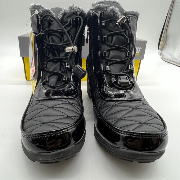 Khombu Waterproof Winter Ankle Snow Boots Size 6.5 Black - Picture 4 of 11